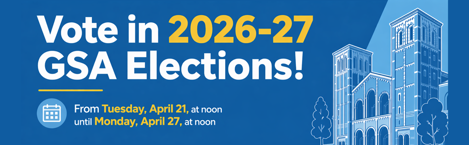 vote in 2026-2027 GSA elections! tuesday, april 21 at noon until monday, april 27 at noon